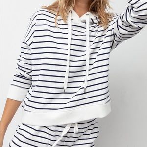 Rails Blue and White Boxy 3/4 Sleeve Hoodie